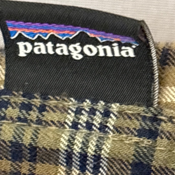Patagonia Men's Long-Sleeved Organic Cotton Plaid Green and Gold Shirt Size XL - Picture 4 of 6